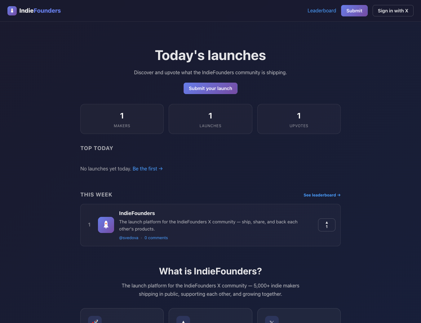 IndieFounders screenshot 1